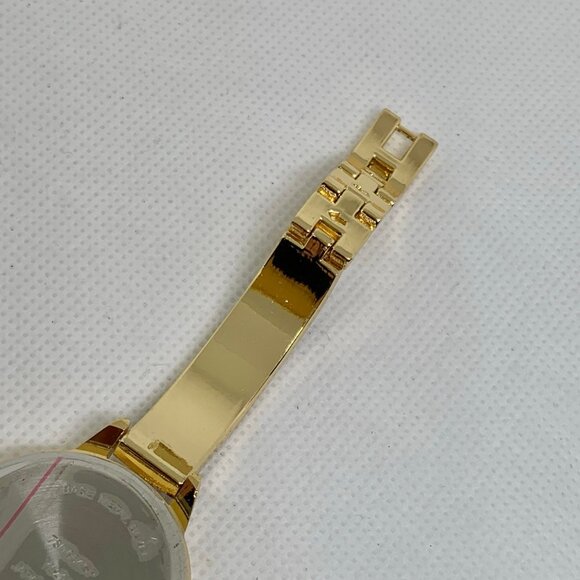 Women gold black tone watch quartz analog 32mm round  case link running - Picture 7 of 8